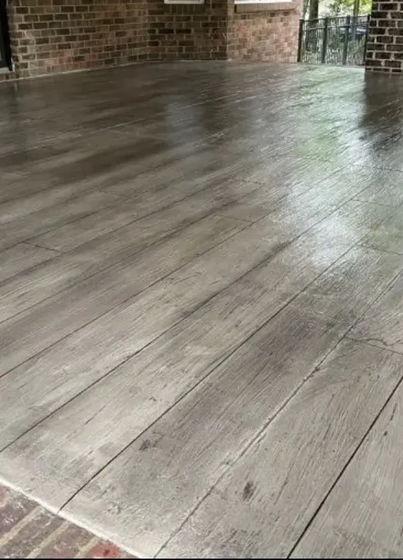 Concrete wood-plank overlay