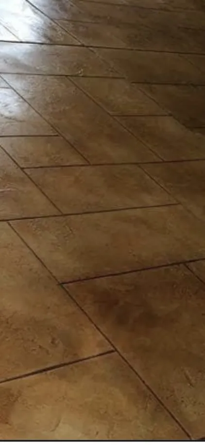 Warm tile-pattern concrete finish