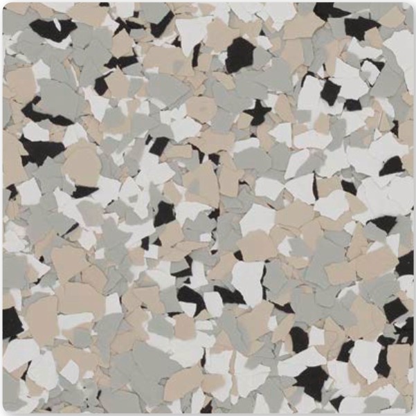 Cabin Fever decorative flake color sample
