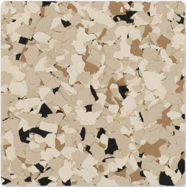 Shoreline decorative flake color sample