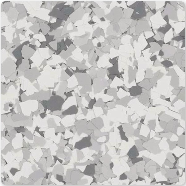 Silver Bells decorative flake color sample